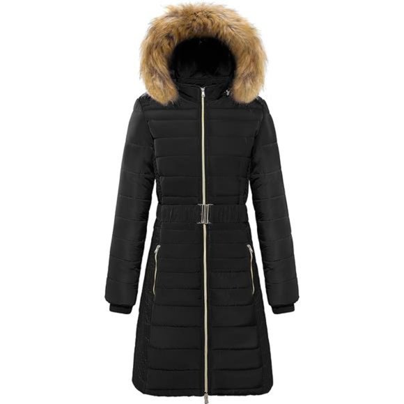 Women's Long Winter Coat Hooded Puffer Coat Warm Waterproof